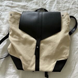 Deux Lux mini backpack, canvas with black leather